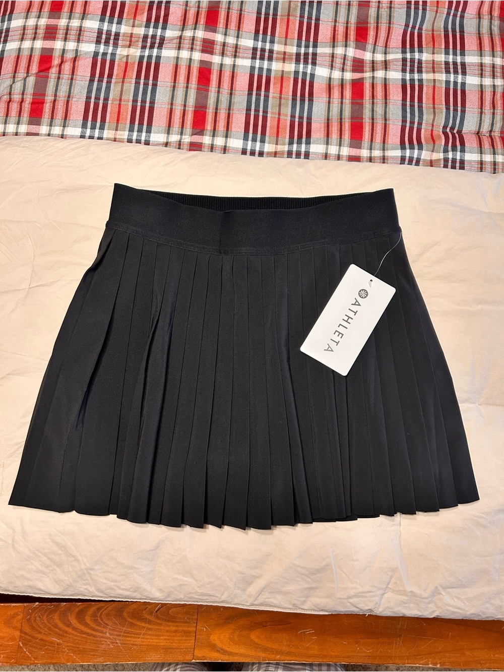 Athleta Black Pleated Skater Skirt
